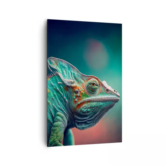 Impression sur Toile 80x120cm Tableaux Image Photo Cam�l�on Animaux Reptile