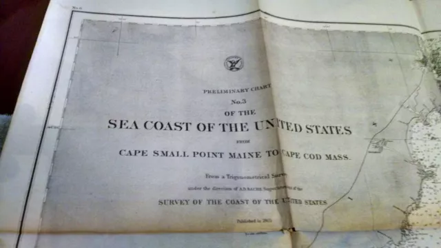 US Seacoast Small Point, ME to Cape Cod, MA 1865 US Coast Survey Annual Report