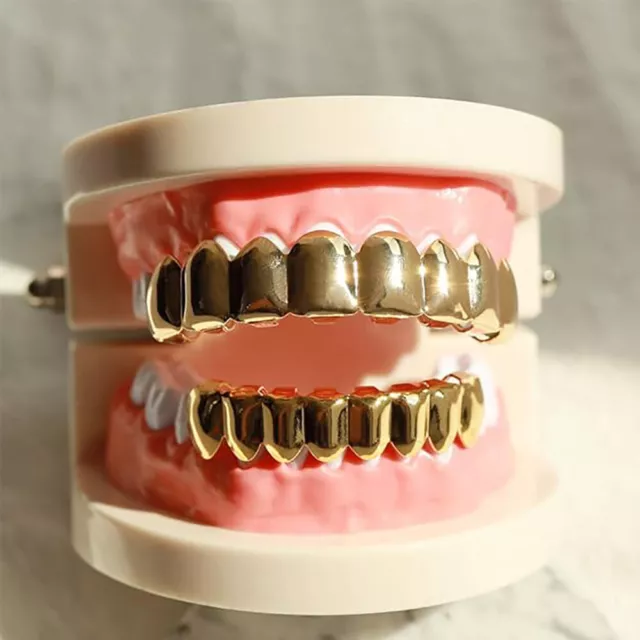 Set denti HipHop regolabili HipHop Placcati in Oro 18K Nuovo 2