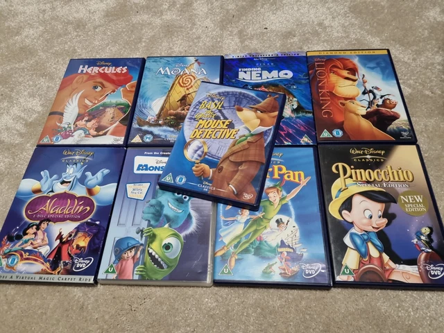 9 Classic Disney/Pixar DVDs Aladdin Pinocchio Lion King and more