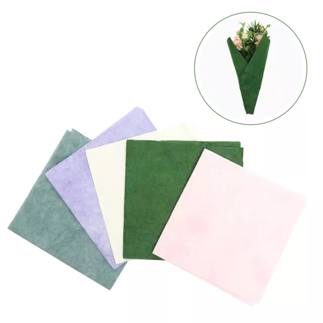 5 piezas de envoltura de tejido a granel de papel teñido para material de embalaje de flores