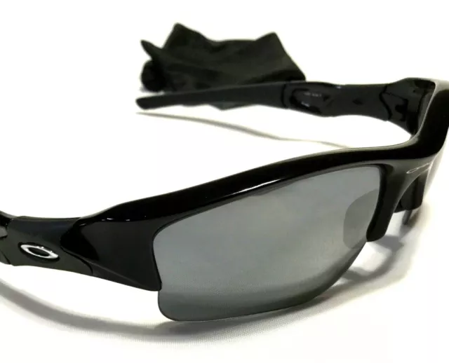 OAKLEY FLAK JACKET 1.0 SUNGLASSES Vintage Black w/ Iridium Polarized Lenses
