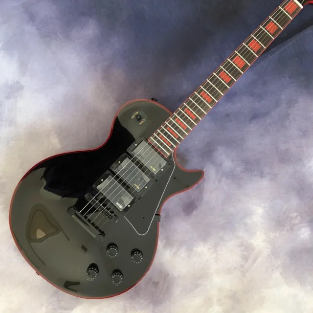 Custom black Electric Guitar 22 frets Solid Body Black hardware Custom 6 stings