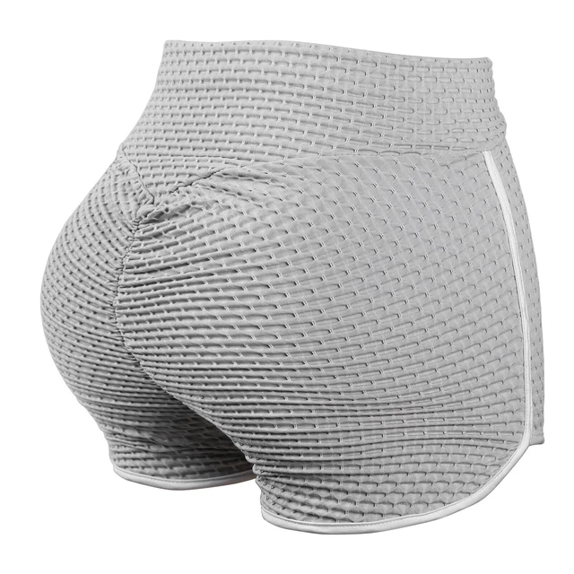 BIBOKO Damen Workout-Shorts, Bauchkontrolle, Po-Heben, hohe Taille, strukturiert