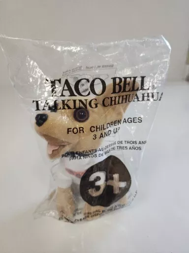 TACO BELL Talking Chihuahua Plush Dog New in Bag Works "How Cool Is This" NW