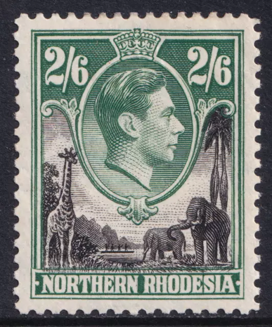 Northern Rhodesia KGVI 1938-52 2s6d Black Green Animals SG41 Mint MH