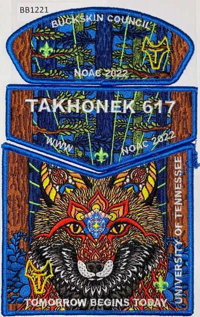 Boy Scout OA Flap Set Takhonek Lodge 617 Buckskin Council CSP 2022 NOAC