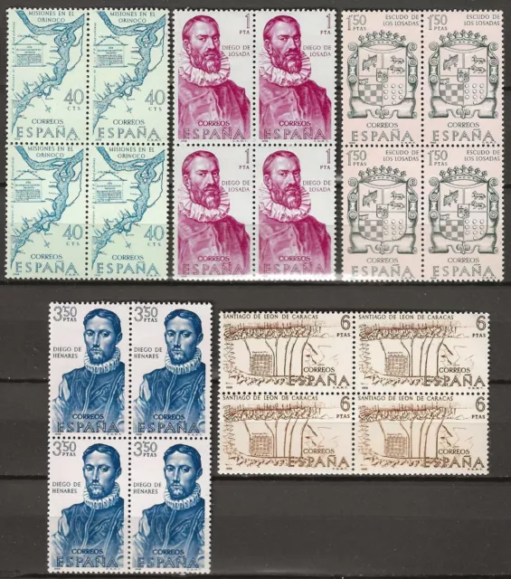 España 1968. Edifil 1889/1893. Serie Completa B 4 "Forjadores De América". Mnh