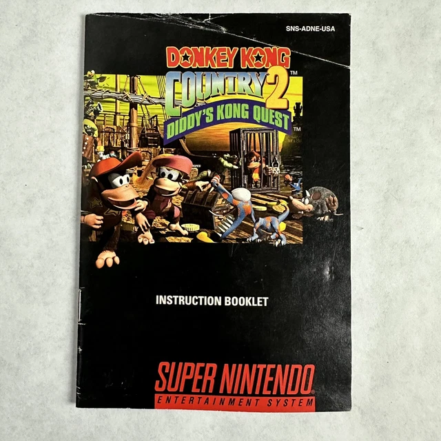 DONKEY KONG COUNTRY 2 Diddy's Quest SNES Super Nintendo Instruction