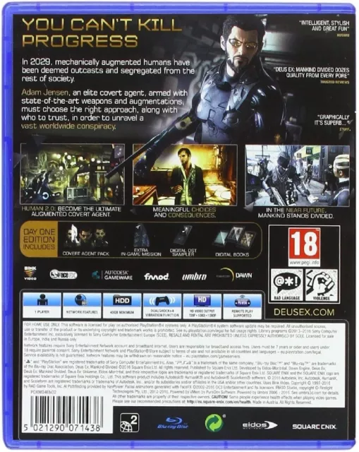 Deus Ex: Mankind Divided Day One Edition PS4 2