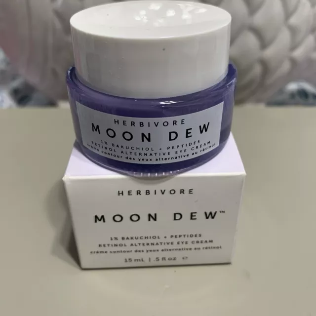 HERBIVORE Moon Dew 1% Bakuchiol Retinol Alternative Eye Cream .5 oz /15 Ml   D