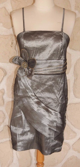 Robe De Soirée Marron Taille L Mimi'Show - Modèle 5055 - Longueur Genou - Polyester - Neuf Avec étiquettes