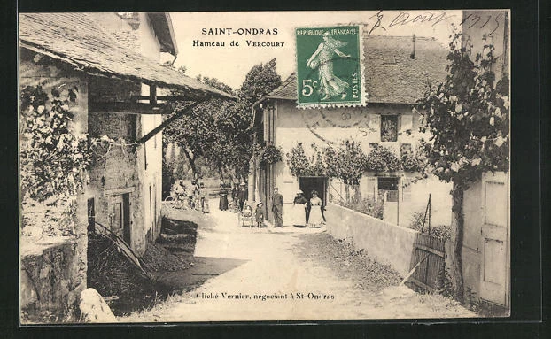 CPA Saint-Ondras, Hameau de Vercourt, Partie aus dem Ort