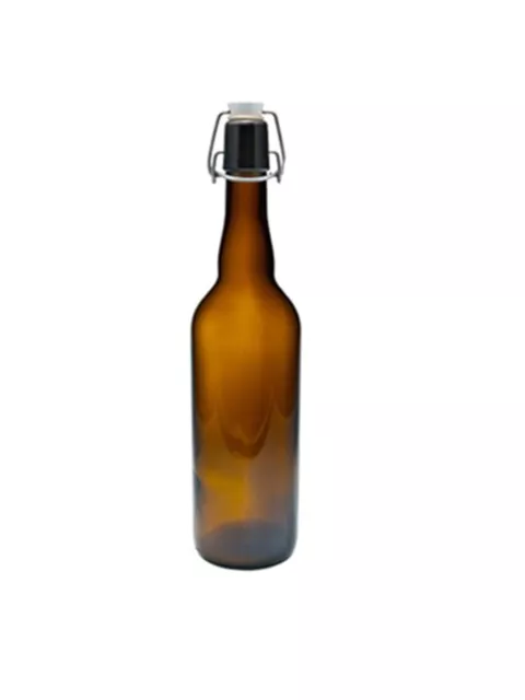 6 Leere Glasflaschen mit Bügelverschluss Bügelflasche Braun 0,75 L 750 ml Bier 2