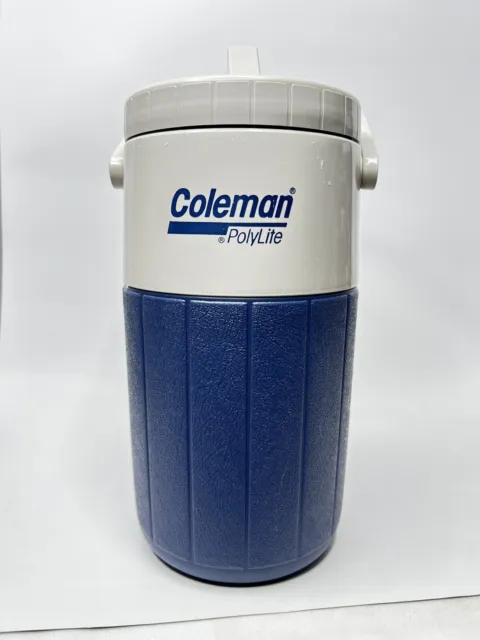 Vintage Coleman Polylite 1/2 Gallon Water Cooler Jug dark blue / gray