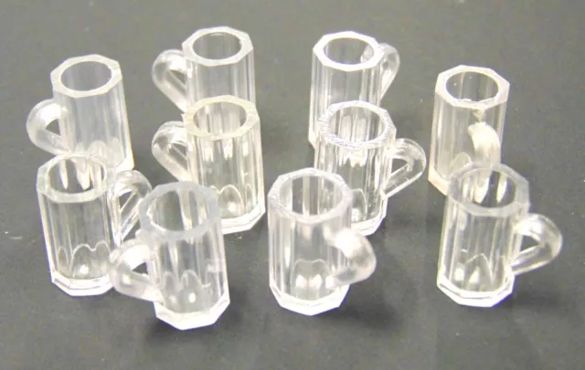 Empty Plastic Pint Glass Mug Sets Pub Tumdee 1:12 Scale Dolls House Miniature