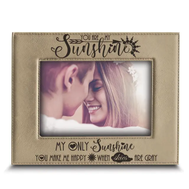 You are my sunshine my only sunshine-Engraved Leather Picture Frame