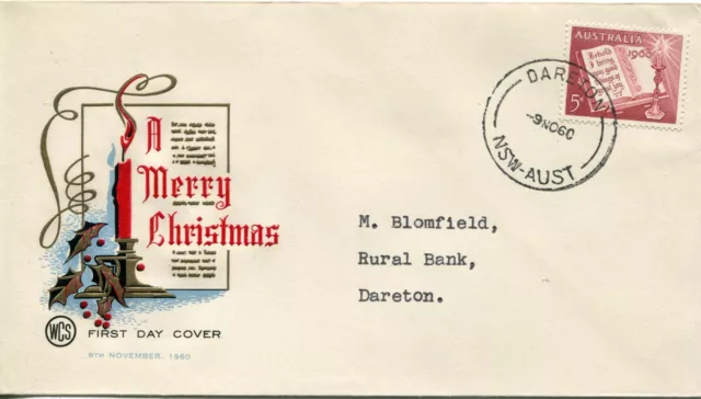 1960 Christmas 5d - WCS FDC