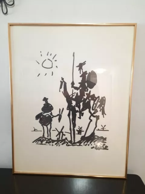 Vintage Midcentury Pablo Picasso DON QUIXOTE Art Print framed