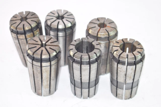 Lot of 6 CNC TG100 Collets 3/4'' - 3/8'', Machinist Tooling