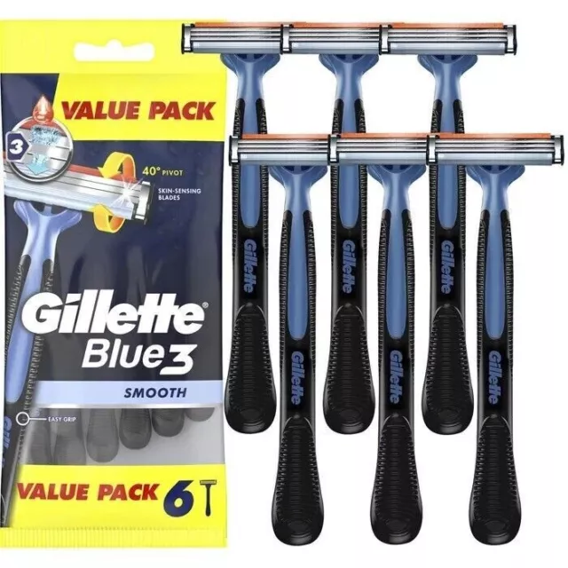 Gillette Blue 3  Smooth - Einwegrasierer Rasierer Rasierklingen 6Stück