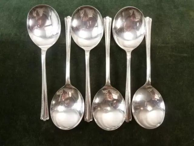 6 nice Vintage Fruit Spoons Silver Plated EPNS #7