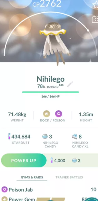 Shiny Nihilego (ウツロイド) Ultra Beast✨ Pokemon GO ✨Registered