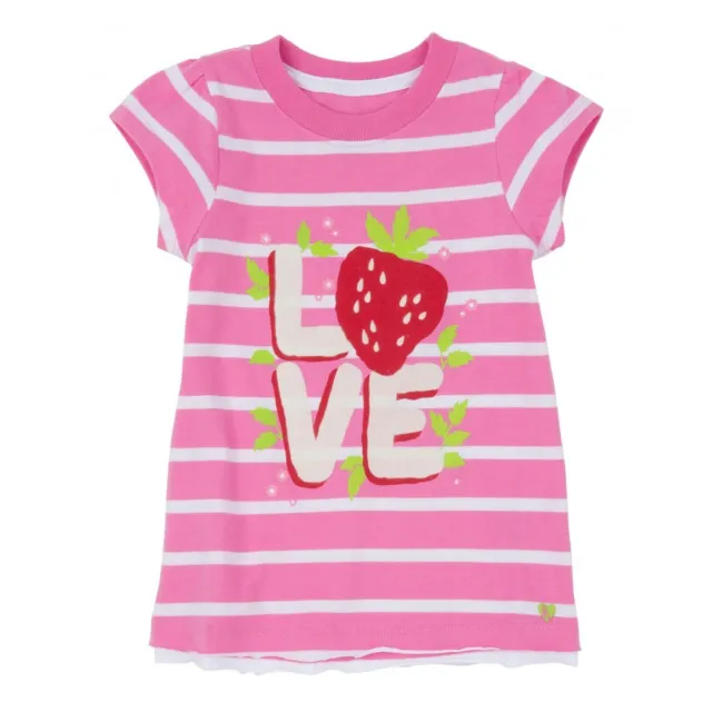 *BNWT* Hatley Girls Strawberry Sundae Love Strawberries Stripy Pink T-Shirt