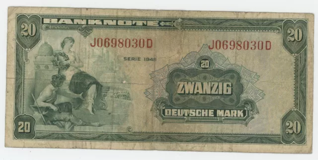 Germany Federal Rep. 20 Mark 1948 Pick 6.a VF- Circulated Banknote