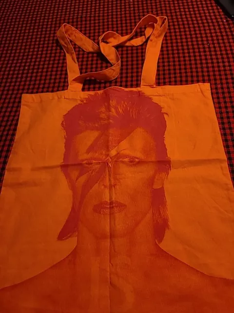 DAVID BOWIE IS V&A Exhibition ORANGE TOTE BAG w/tag UNUSED Aladdin Sane Design