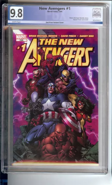 New Avengers  #1  Pgx 9.8  "2Nd Print Variant Cover "David Finch Art/Cover"