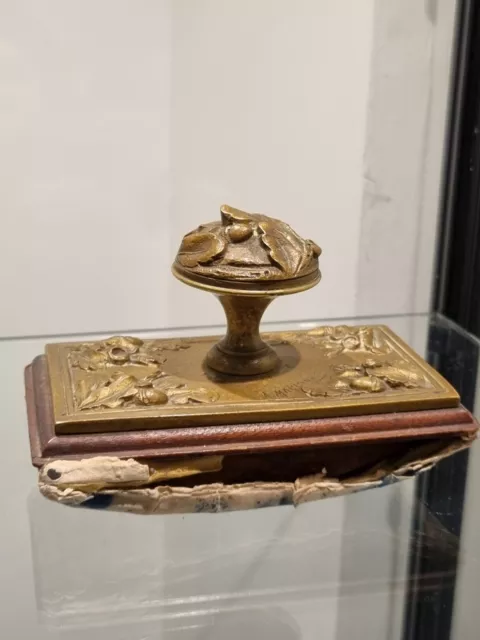 Tampon,Buvard en bronze et Bois signé Albert Marionnet , Art Nouveau,1900, n°2