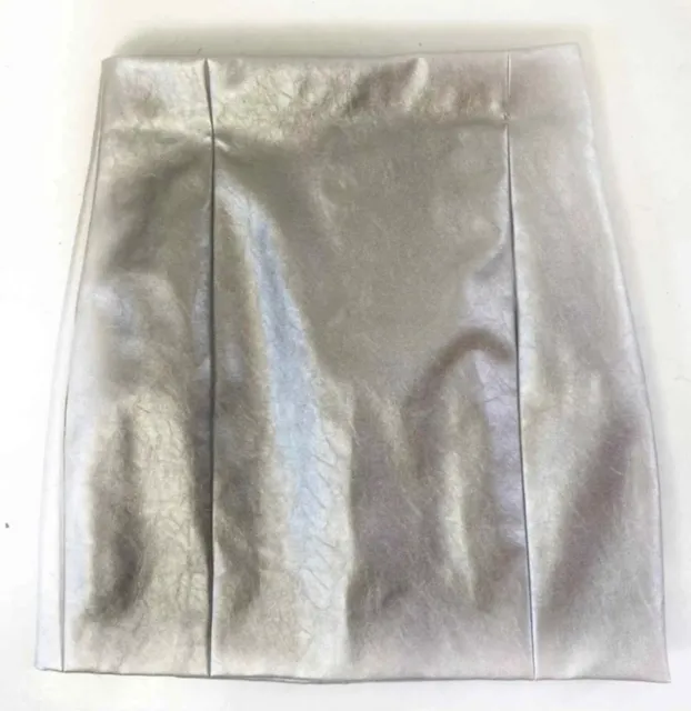 Ronny Kobo Silver Metallic Skirt Size Small