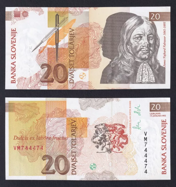 Slovenia 20 Tolarjev 1992 P 12a Fds / UNC A-03