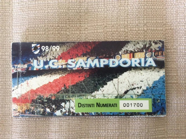U.C. SAMPDORIA CALCIO Abbonamento Campionato 1998/99 Distinti Numerati