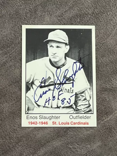 1983 TCMA Enos Country Slaughter NM-MT HOF AUTO Autograph Signed Cardinals