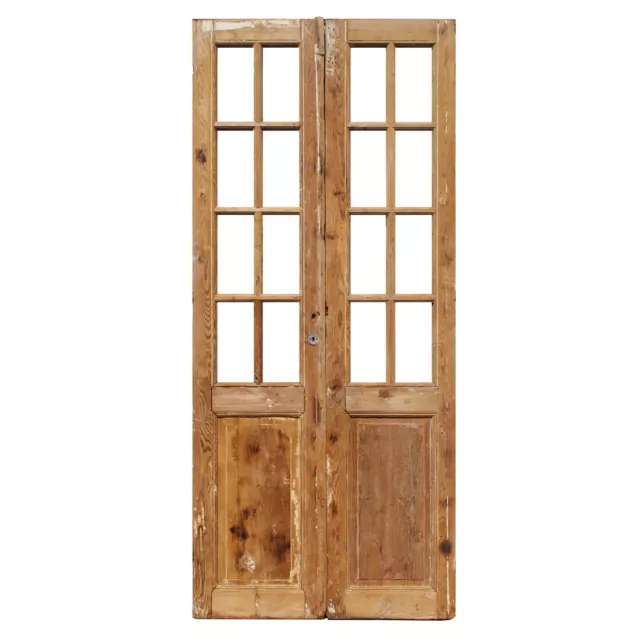 Pair of Reclaimed 40" French Double Doors, Antique Doors, NED2176
