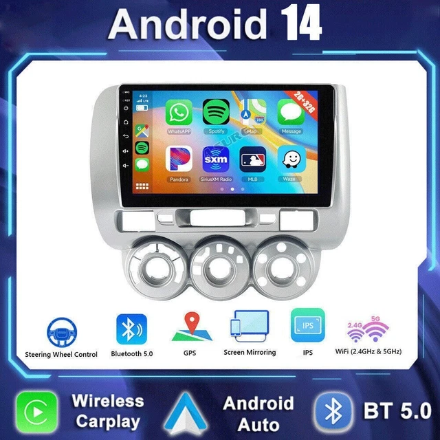 Autoradio Android 12 Per Honda Fit/Jazz 2001-2008 – 9” Touch Screen Con Wireless Carplay, Bluetooth, WiFi, DSP E Controllo Volante