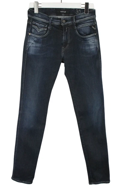 Jean Replay Anbass Homme - Taille W30/L34 - Slim Fit Bleu Coton Stretch - Neuf