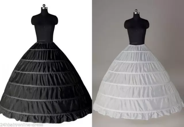 BEAUTY DY Hoop Skirt Petticoats for Women, Full Shape Women Petticoat 6  Hoop Ballgown Underskirt Slip for Wedding Dress(White, 37.5 INCH) Black One  Size at Amazon Women's Clothing store