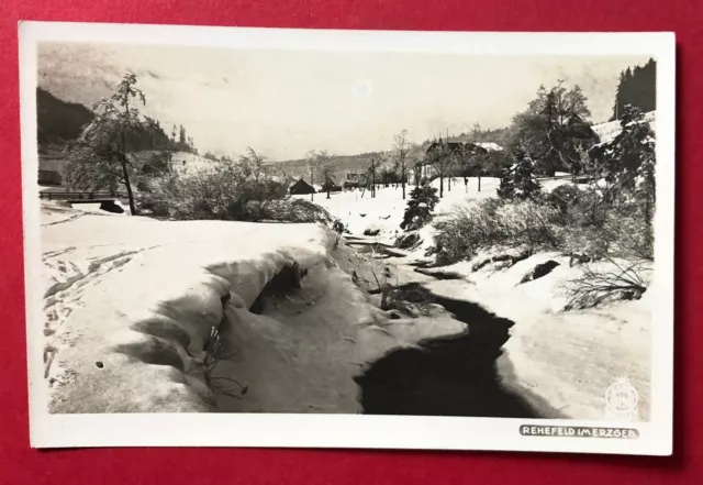 Walter Hahn Foto AK Nr. 6190 um 1930 Rehefeld im Erzgebirge Winter   ( 89307