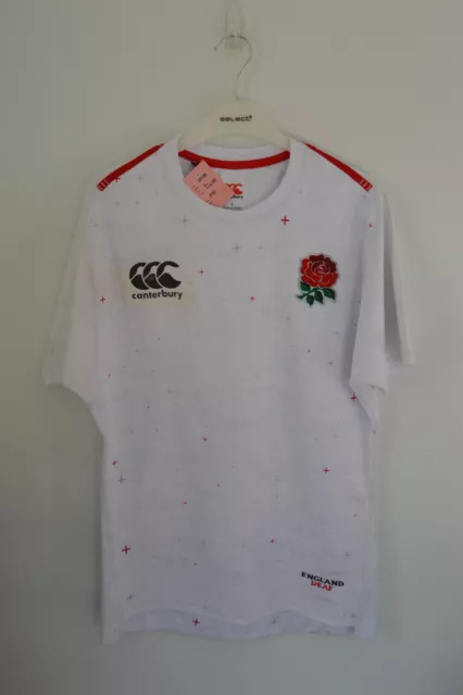 LSR36058 White England Deaf Player Issue Match Shirt - Large