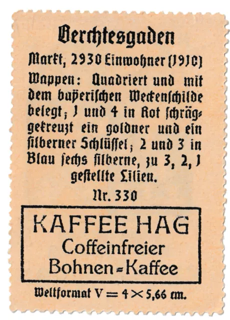 Reklamemarke 330 – Kaffee Hag –  Wappen von  Berchtesgaden 2