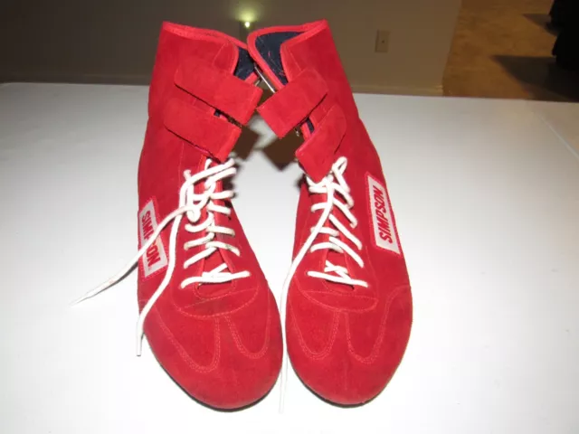 Simpson Racing High Top Racing Shoes Adult Size 10 Red Pair Made In USA