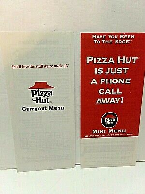 2 Vintage Pizza Hut Carry-Out Mini Menus From 1996 & 1997 New Old Stock