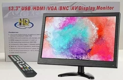 Monitor 13.3 pollici full HD per telecamere display led HDMI-VGA-BNC-USB-AV