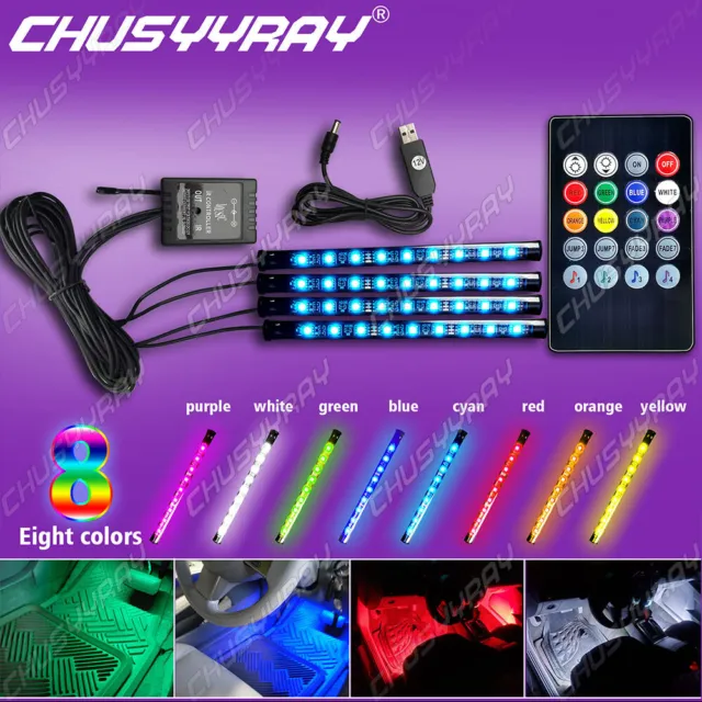 4X LED Strip Light USB Powered RGB Multi Color TV Backlight Lighting With Remote