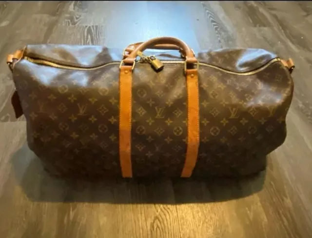 Louis Vuitton Keepall 60 Bandouliere Monogram Duffle Luggage Shoulder Bag