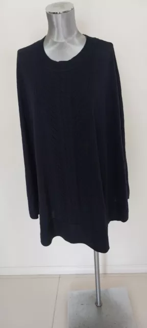 Jump Designer wool blend navy blue poncho size L/XL