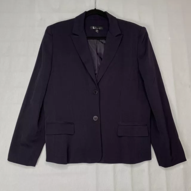 Larry Levine Womens Blazer sz 16 Purple 2 Button Single Breasted Lined Notch